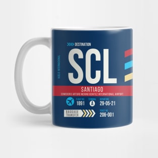 Santiago de Chile (SCL) Airport Code Baggage Tag Mug